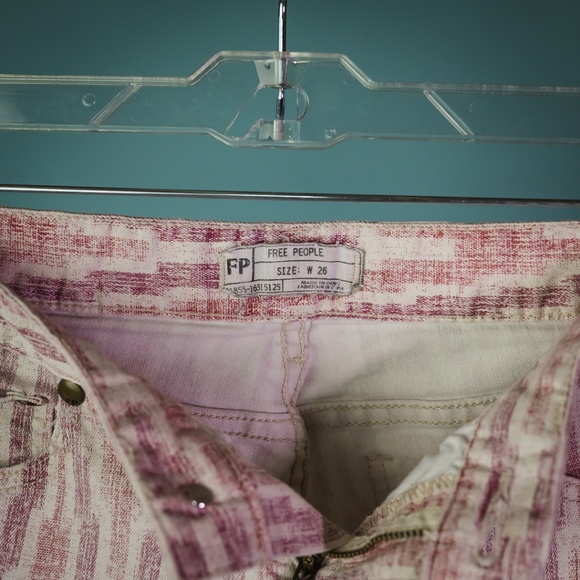 Free People Size 26 Red White Skinny Pants - Picture 4 of 6